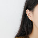 925 Sterling Silver Hoop Earrings Korea INS Wave Earring YME617