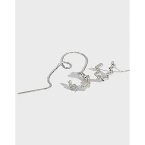 925 Silver Lightning Zircon Long Dangle Earrings for Women