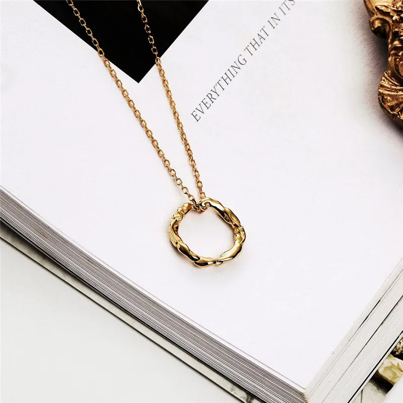 925 Silver Circle Pendant Necklace for Women YMN185