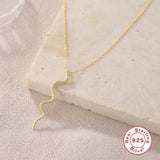925 Silver Snake Pendant Necklace Punk Style for Women Girls