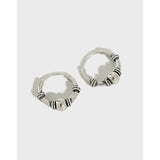 925 Silver Vintage Beads Hoop Earrings for Women YME235