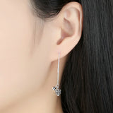 Sterling Silver Pinecone Long Dangle Earrings Vintage Fine Jewelry