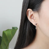 925 Sterling Silver Leaves Drop Dangle Earrings with Zircon Stones
