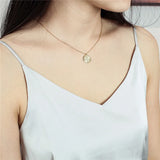 925 Sterling Silver Round Flower Pendant Necklace for Women