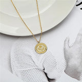 925 Sterling Silver Round Flower Pendant Necklace for Women