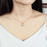925 Sterling Silver Round Flower Pendant Necklace for Women