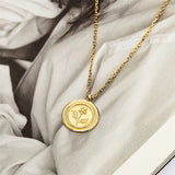 925 Sterling Silver Round Flower Pendant Necklace for Women