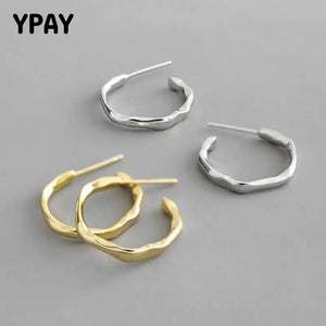 925 Sterling Silver Stud Earring for Women Korea INS Irregular Uneven Earrings