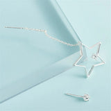 925 Sterling Silver Star Earrings Zircon Ear Lines Jewelry