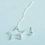 925 Sterling Silver Star Earrings Zircon Ear Lines Jewelry