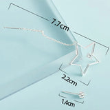 925 Sterling Silver Star Earrings Zircon Ear Lines Jewelry