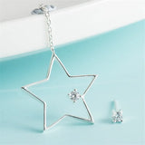925 Sterling Silver Star Earrings Zircon Ear Lines Jewelry