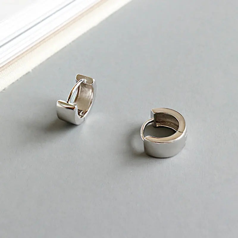 925 Sterling Silver Small Circle Hoop Earrings for Women Men YME279