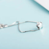 925 Sterling Silver Box Chain Star Anklet for Women Girls Leg Jewelry YMA028