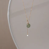 925 Silver Chain Necklace with Hetian Jade Pendant