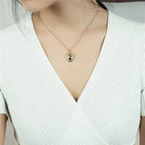 925 Silver Oval Pendant Necklace for Women Fine Jewelry Gift