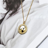 925 Silver Oval Pendant Necklace for Women Fine Jewelry Gift