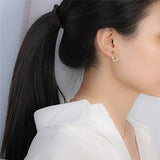 925 Silver Plated Zircon Square Huggie Hoop Earrings