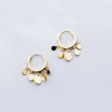 925 Sterling Silver Hoop Earrings For Women Small Round Tassel Earring