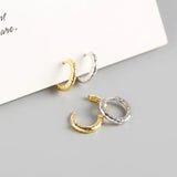 Real 925 Sterling Silver Hoop Earrings for Women Baroque Earring YME613