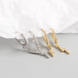 925 Sterling Silver Hoop Earrings for Women Geometric Zircon Earrings YME693