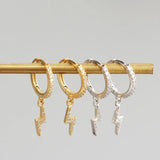 925 Sterling Silver Hoop Earrings for Women Geometric Zircon Earrings YME693