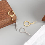 925 Sterling Silver Hoop Earrings for Women Geometric Zircon Earrings YME693