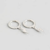 925 Sterling Silver Hoop Earrings for Women Geometric Zircon Earrings YME693