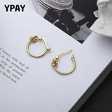 925 Sterling Silver Knotted Small Hoop Earrings for Women