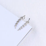 925 Sterling Silver Leaves Ear Clip for Women Clip-on Earrings