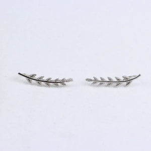 925 Sterling Silver Leaves Ear Clip for Women Clip-on Earrings