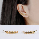 925 Sterling Silver Leaves Ear Clip for Women Clip-on Earrings