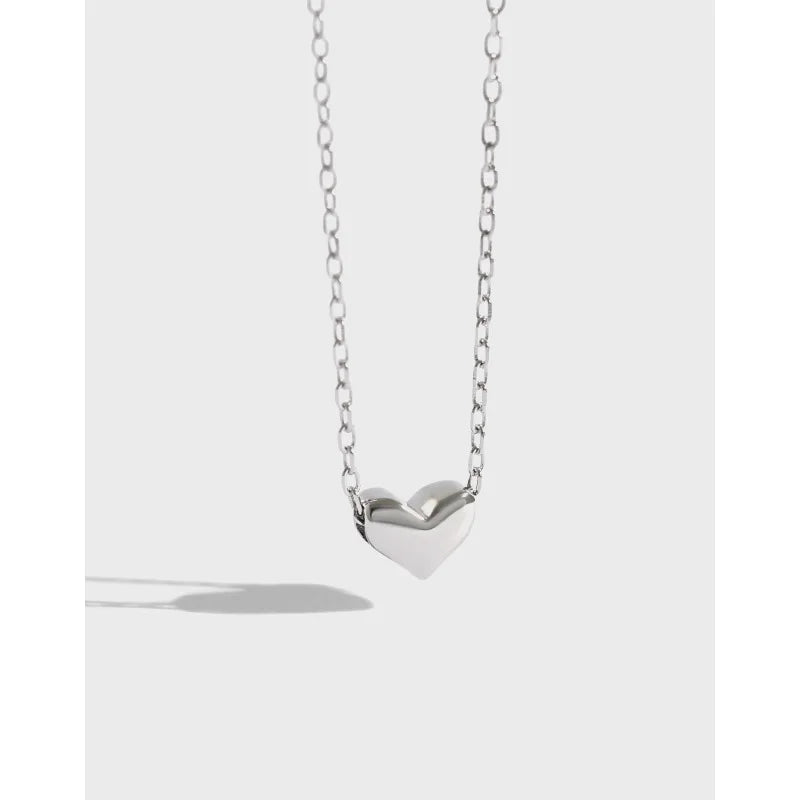 925 Sterling Silver Heart Pendant Necklace Vintage Wedding Jewelry YMN033