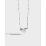 925 Sterling Silver Heart Pendant Necklace Vintage Wedding Jewelry YMN033
