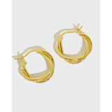 925 Sterling Silver Twisted Hoop Earrings for Women Vintage Charm Earring