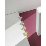 925 Sterling Silver Heart Stud Earrings INS Rock Texture Fine Party Jewelry