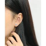 925 Sterling Silver Heart Stud Earrings INS Rock Texture Fine Party Jewelry