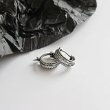 925 Silver Vintage Twisted Hoop Earrings for Ladies YME326
