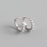 Real 925 Silver Colorful Zircon Hoop Earrings for Women