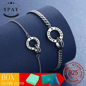 925 Silver Interlocking Couple Bracelet Wedding Jewelry