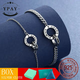 925 Silver Interlocking Couple Bracelet Wedding Jewelry