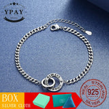 925 Silver Interlocking Couple Bracelet Wedding Jewelry