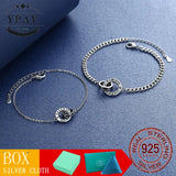 925 Silver Interlocking Couple Bracelet Wedding Jewelry