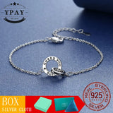 925 Silver Interlocking Couple Bracelet Wedding Jewelry