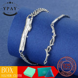 925 Silver Couple Chain Bracelet for Wedding Party