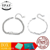925 Silver Couple Chain Bracelet for Wedding Party