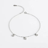 925 Silver Heart Charm Anklet For Women S925 Adjustable Fine Jewelry