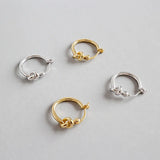 925 Silver Hoop Earrings Circle Knot Fine Jewelry Gift