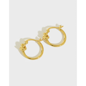 925 Silver Hoop Earrings Circle Knot Fine Jewelry Gift