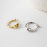 925 Silver Hoop Earrings Circle Knot Fine Jewelry Gift